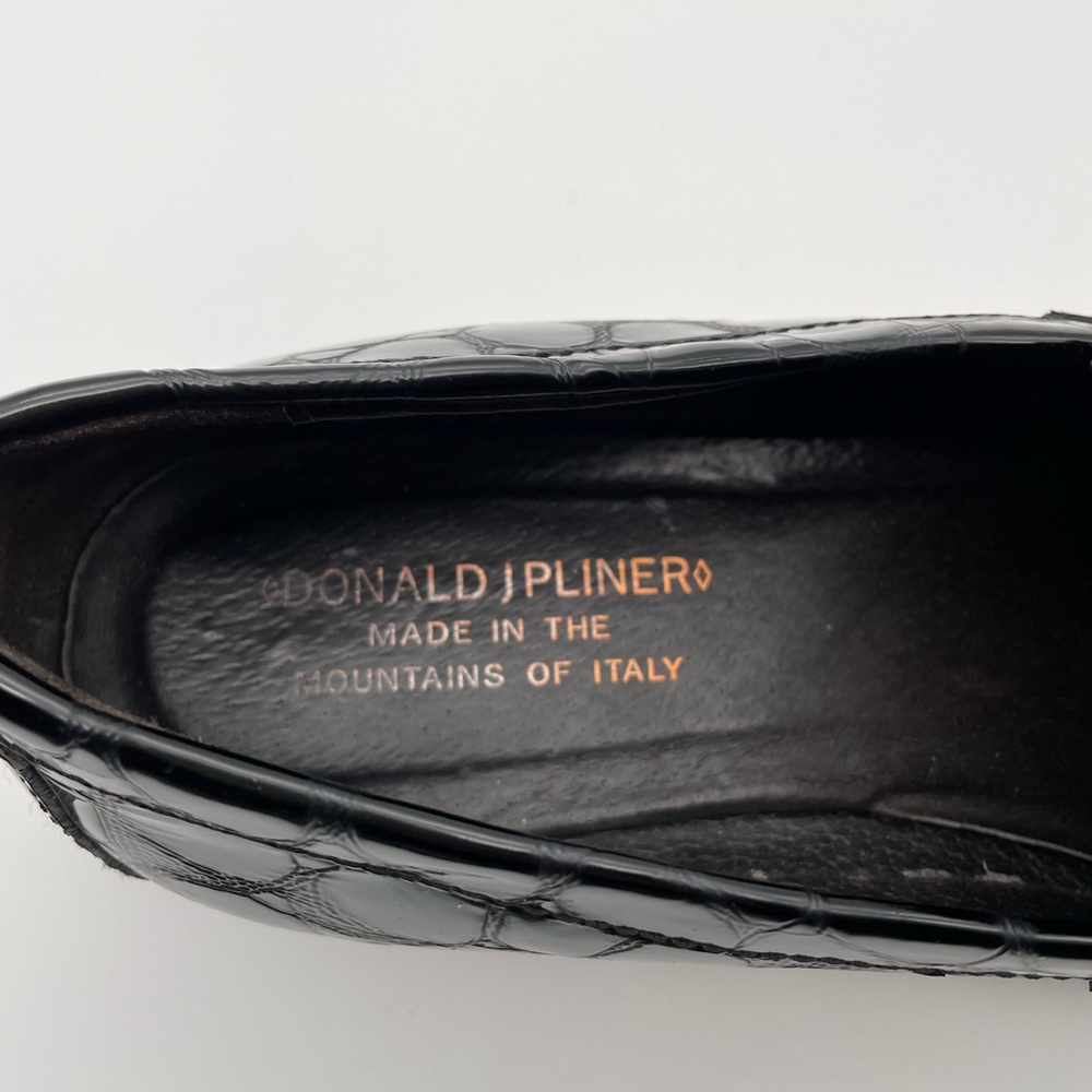 Donald J. Pliner women’s croc embossed black Hope slip on loafer in size 8 - Picture 7 of 10